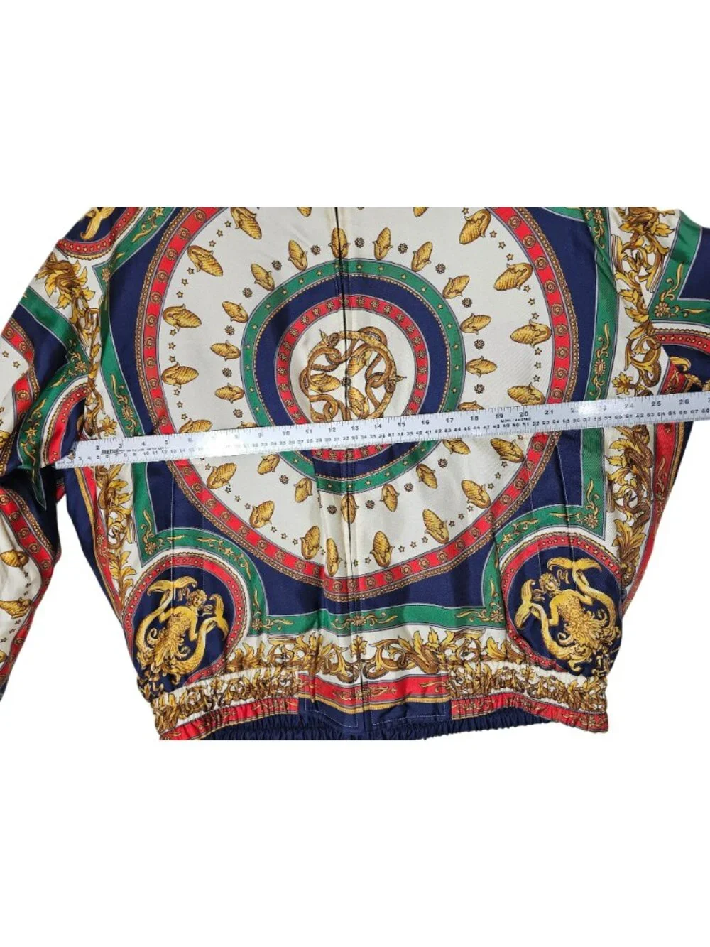 Gucci Mens Mermaid Circle Print Silk Twill Bomber Jacket IT 52 Multicolor NWT